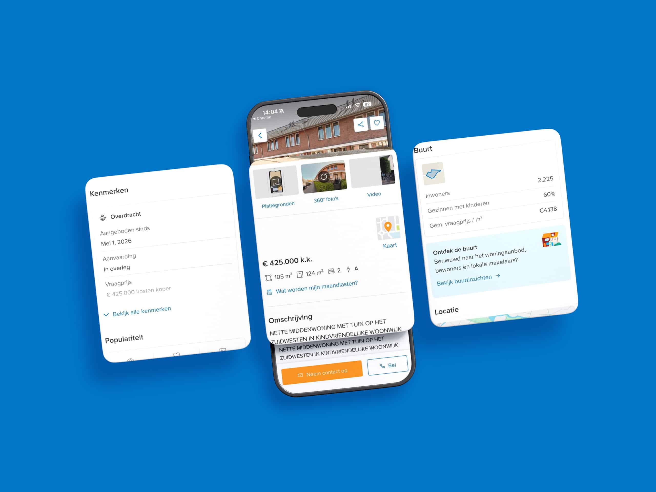 Afbeelding van de aanmelding van de woning op mobiel